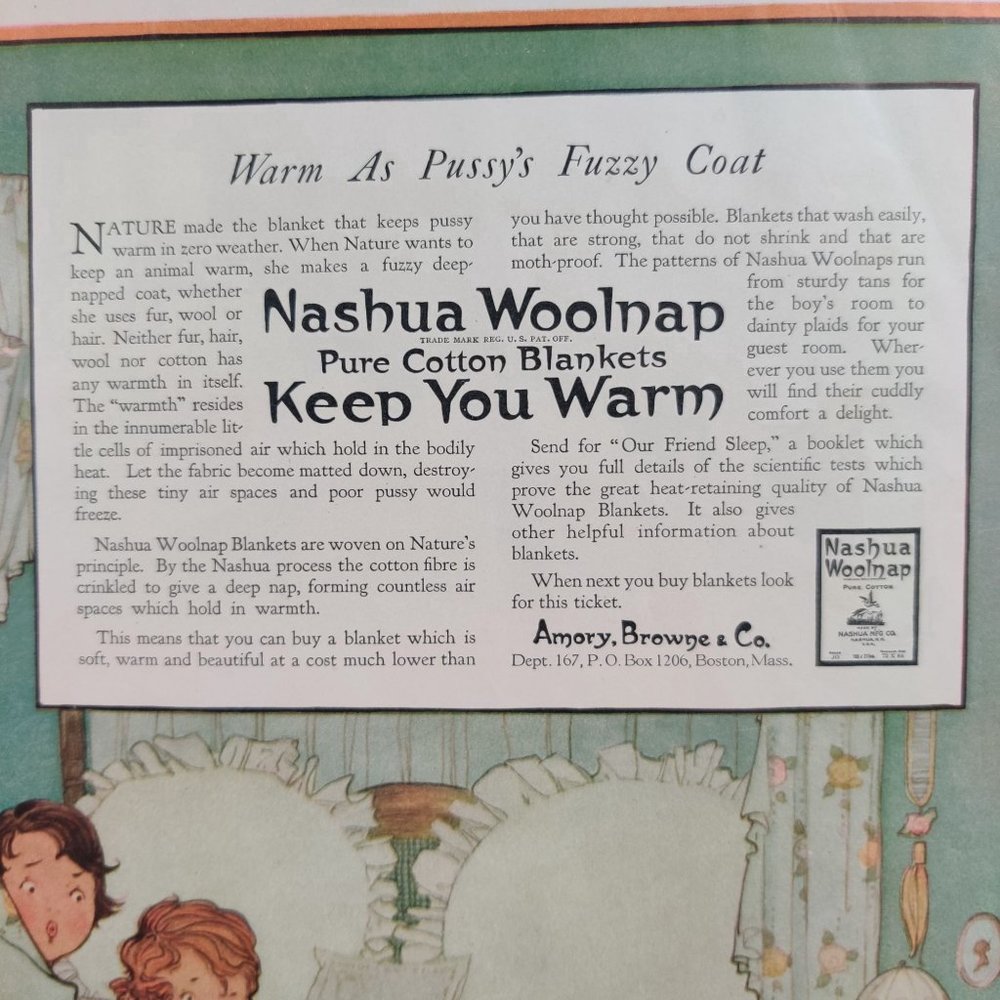 Antique 1919 advertisement Nashua woolnap blanket Williams Talc Powder ephemera - Picture 3 of 11